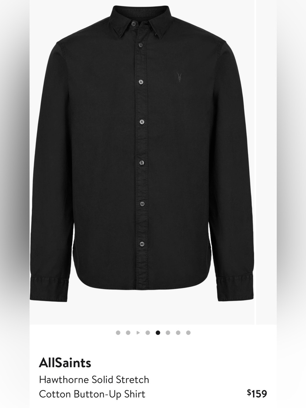 AllSaints Black Button-Up Shirt Men’s Large Like New